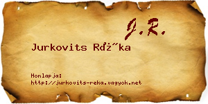 Jurkovits Réka névjegykártya